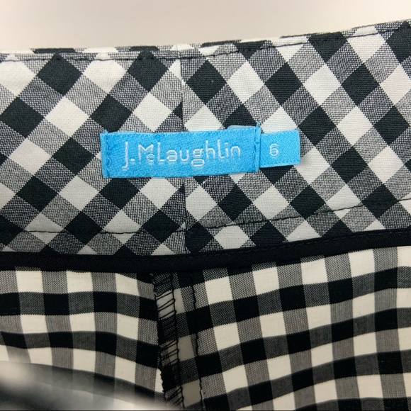 J. Mclaughlin Gingham Shorts Sz 6 Black White - Picture 7 of 7
